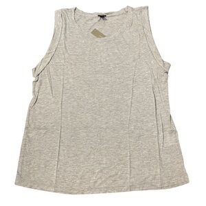 J. Crew New Sleeveless Tee Tank Top Relaxed Soft Lightweight  Light Gray M